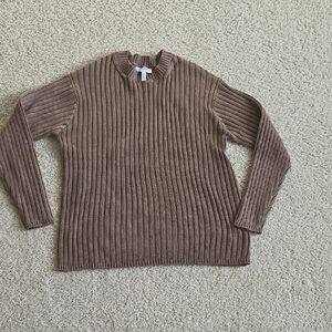 Jessica Simpson Men's Ribbed Crewneck Sweater - Brown